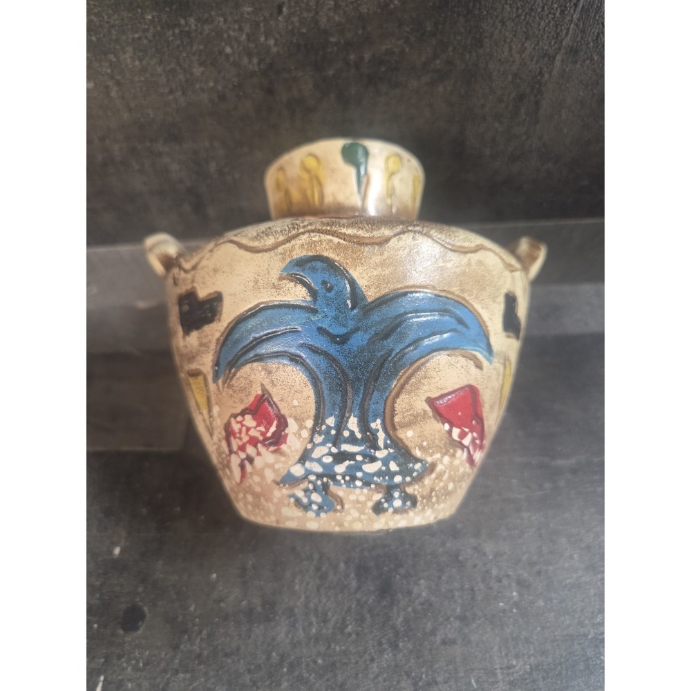 Vtg Southwestern Native American Clay Vase Hand Painted Decorative 5"H - Picture 5 of 5
